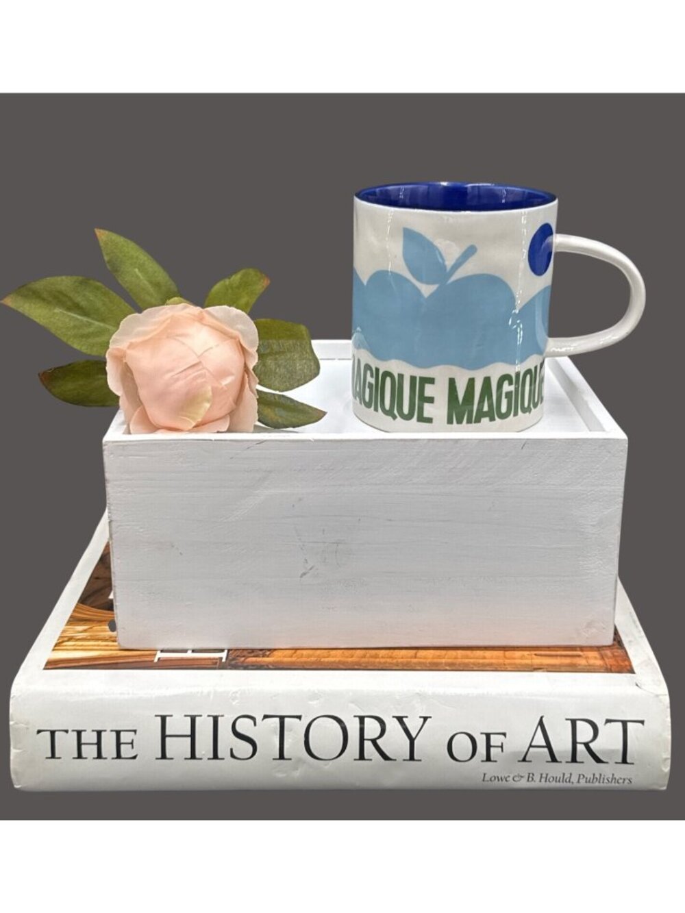Hotel Magique Anthropologie "Apple" Mug Pale Blue & White Ceramic Designer Milou
